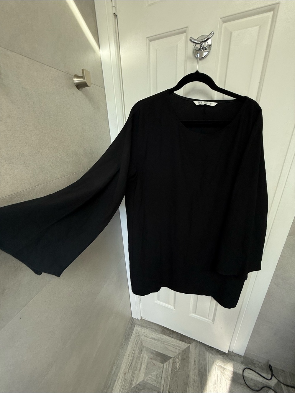 Zara Black Long-Sleeve Bell Dress